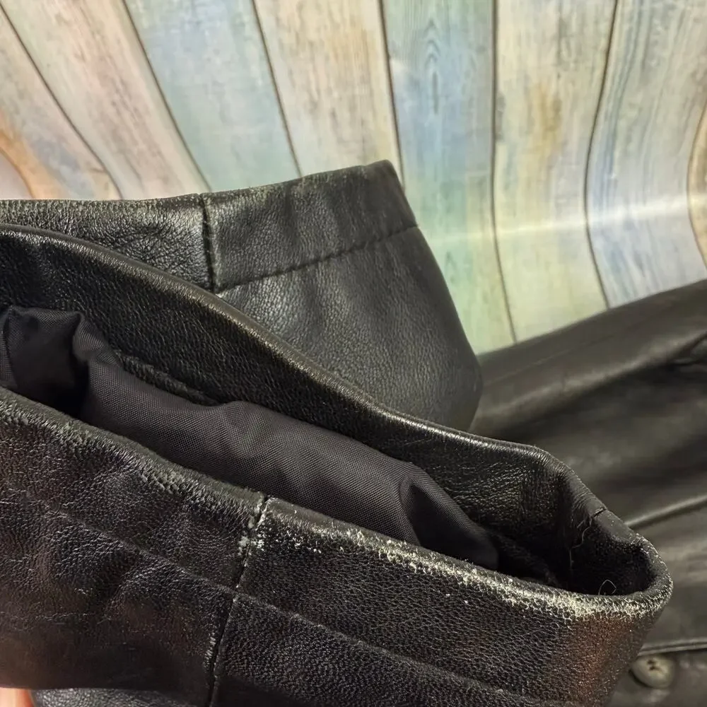 Wilsons Leather Pelle Studio Medium Button Down Jacket Coat Thinsulate Conceal